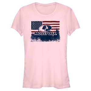 Junior's Mossy Oak American Flag Landscape Logo T-Shirt - 1 of 4