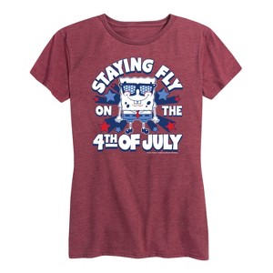 Women's - SpongeBob SquarePants - Fly on the 4th of July Short Sleeve Graphic T-Shirt - 1 of 4