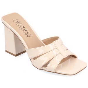 Journee Collection Women's Ellington Inset Covered Block Heel Slip On Sandals - 1 of 4