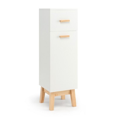 Costway Bathroom Floor Storage Cabinet Side Table Adjustable Shelf Organize  Freestanding : Target