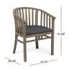 Set Of 2 Outdoor Acacia Wooden Dining Chairs With Cushions,Open Backrest Armrests Chair,Patio Accent Chair For Kitchen Garden-Coolbibila - 4 of 4