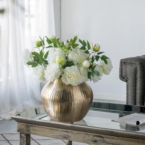 KWPZQEB Aluminum Vase, Elegant Flower Vase for Home, Office Decor, Modern Layered Chisel Vase for Wedding Housewarming Gift - 1 of 4