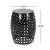 Lyngins Modern Powder Coated Iron Outdoor End Table, Black Brush Silver Finish Patio Side Table, Square Outdoor Side Table - 4 of 4