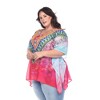 Plus Size Animal Print Caftan with Tie-up Neckline - One Size Fits Most Plus - White Mark - 2 of 4