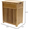 Redmon Bamboo Top Load Clothes Hamper, Full Size with Hinged Lid and Handles - 2 of 4