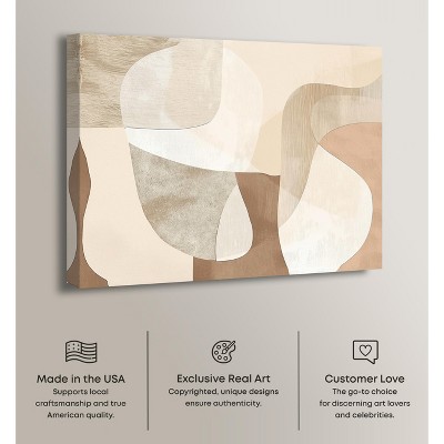 Perfect Tan Shapes Modern Earth Tone Abstract Canvas Wall Art