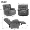 PAGED Oversized Rocker Recliner Chair,350lbs Capacity Swivel Chair with 3-Position,Recliner Sofa for Living Room,Apartment,Gray - 2 of 4
