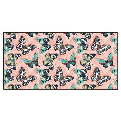 Heather Dutton Mariposa Boho Butterflies Pink Desk Mat - Deny Designs
