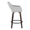 LumiSource Set of 2 Mustang Counter Height Barstools Dark Wood Fabric - 3 of 4