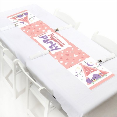 Big Dot of Happiness Pajama Slumber Party - Petite Girls Sleepover Birthday Party Paper Table Runner - 12 x 60 inches