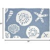Jellybean White Shells On Blue Indoor/Outdoor Machine Washable 20" x 30" Doormat - 2 of 3