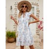 Clearlove Women's Babydoll Mini Dress Summer V Neck Sleeveless Flutter Sleeve Boho Floral Flowy Shift Short Dress. - 4 of 4