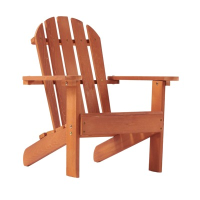 VisioGear Wooden Kid's Adirondack Chair, Patio Adirondack Chair with Sloping Seat, Patio Lounge Chiar for Kids, Red, 19.09"*19.09"*24.02"