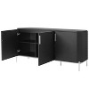 Finnhomy 3 Door Sideboard Buffet Cabinet, Kitchen Storage Cabinet with Fluted Decorated Doors, Cupboard Console Table - 4 of 4