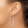 Black Bow Jewelry 2mm, 14k White Gold Square Tube Round Hoop Earrings, 45mm (1 3/4 Inch) - 3 of 4