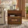 KTMBDW Mid Century Nightstand with Charging Station, Modern Bedside Table with Glass Decorative Drawer, Small End Side Table for Bedroom - 2 of 4