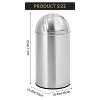TackView Heavy Duty Trash Can,50L/13 Gallon Fingerprint-Proof,Push Lid, Waste Bin with Removable Inner Bucket - 3 of 4