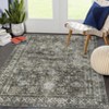 Indoor Soft Vintage Flower Area Rugs for Living Room Bedroom Washable Low Pile Non Slip Carpet Retro Distressed Rug Room Decor - 4 of 4