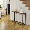 Racxily Narrow Console Table, Industrial Farmhouse Foyer Table for Entrance & Living Room, Brown/Black - 2 of 4