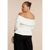 ELOQUII Women's Plus Size Fold Over Top With Front Button Detail - 3 of 4
