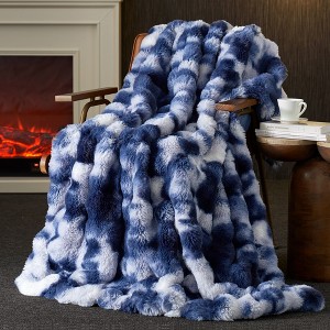 Amelie Home Luxe Faux Fur Throw Blanket – Cozy Bubble Texture for Sofa, Bedroom, or Living Room - 1 of 4