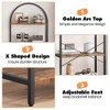 5 Tier Bookcase, Arched Display Racks Bookshelves, Metal Frame Modern Storage Rack Shelf for Bedroom, Living Room, Home Office - 3 of 4