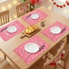 REGALWOVEN Love Hearts Placemats Set of 6, Happy Valentine's Day Dining Table Place Mats, Wedding Anniversary Holiday Decor - 3 of 4