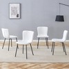 DOMETOUR Luxury Minimalist Dining Chairs Set of 4 with Black Metal Legs, Modern Design for Versatile Interiors - 3 of 4