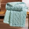 DOMETOUR Fuzzy Cable Knit Throw Blanket for Couch, 43.3 x55 Inches Cozy Blanket for Kids Women, Ultra Soft Lightweight Blanket for All Season - 2 of 4