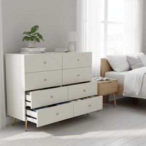 Homy Casa 6-Drawer Storage Dresser with Arched Front Design for Bedroom, Living Room, or Entryway, White - 1 of 4