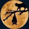 Men's Design By Humans Halloween - Moon (The Cat and the Bat) By MonkeyStore T-Shirt - 2 of 4