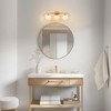 DORESshop 24 in. 3-Light Brass Vanity Light Fixture with Frosted Glass Globes Modern Wall Sconce for Bathroom, Mirror, and Hallway - 4 of 4