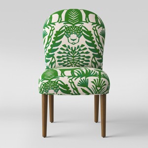 Caracara Rounded Back Dining Chair Green/Cream Animal Print - Opalhouse , Green & Ivory Animal Print