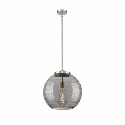 Athens Deco Swirl - 100W 1 LED Stem Hung Pendant In Industrial Style-17.13 Inches Tall and 15.75 Inches Wide
