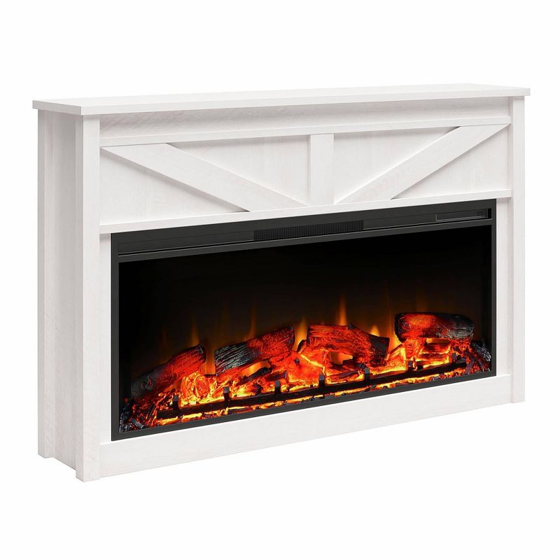 Brookside Wide Modern Farmhouse Mantel with Electric Fireplace - Room & Joy, 3 of 10