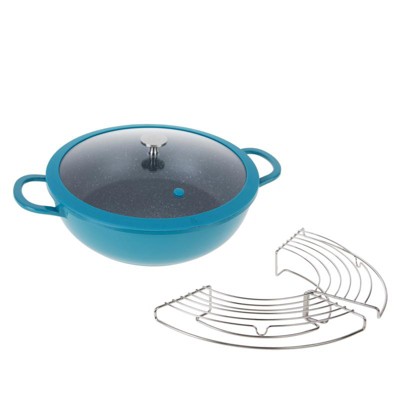 Curtis Stone 4.5QT Cast Aluminum Multi-Pan w/Lid and Rack Refurbished
