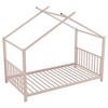 CAVINAS Whimsical Twin Size Platform Bed Frame, Toddler Bed for Bedroom, Metal House Kids Floor Bed Frame with Slat Support, No Box Spring Needed - 3 of 4