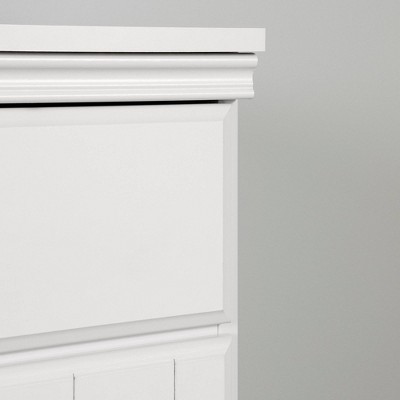 Pure White Farmhouse Entryway Cabinet with Adjustable Shelving