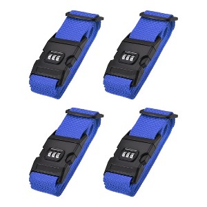 Unique Bargains Adjustable Travel Packing Suitcase Belts with Buckle Combination Lock 4 Pcs - 1 of 4
