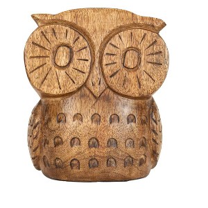 Boho Carved Wood Owl Figure by Foreside Home & Garden - 1 of 4