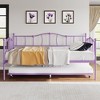 Whizmax Metal Daybed Frame with Trundle Heavy Duty Metal Slats/Mattress Foundation Platform Sofa Bed with Headboard for Bedroom, Twin - 4 of 4