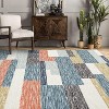 COZONY Washable Geometric Rug, Modern Patchwork Non Slip TPR Backing Low Pile Carpet for Living Room Office - 4 of 4
