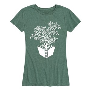 Women's - Instant Message - Tree Book Short Sleeve Graphic T-Shirt - 1 of 4