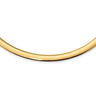 Black Bow Jewelry 6mm Sterling Silver & 14k Gold Plated Omega Chain Necklace, Adjustable