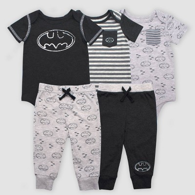 Baby Boys' Warner Bros. DC Comics Batman 5pc Bodysuit and Leggings Set - Gray
