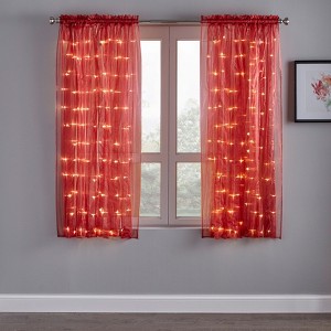 BrylaneHome Pre-Lit Rod Pocket Curtain Panel - 1 of 1
