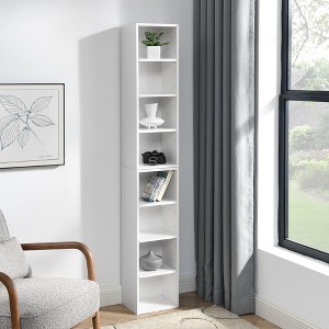 KTMBDW 8-Tier Media Tower Rack, CD DVD Slim Storage Cabinet with Adjustable Shelves, Tall Narrow Bookcase Display Bookshelf for Home Office - 1 of 4