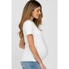 PinkBlush White Basic Short Sleeve Maternity Top - 3 of 4