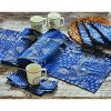 tagltd 14.5" X 72" Bandana Runner Blue Hand Screen Printed Design With J-Hook Table Home Decor - 2 of 3