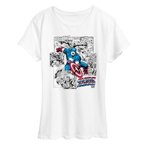 Women's - Marvel - Captain America Jump Short Sleeve Graphic T-Shirt - 1 of 4